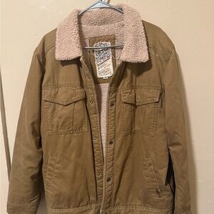 Vintage Billabong Mens XL Y2K Jacket Beige Bomber Sherpa
Lined by